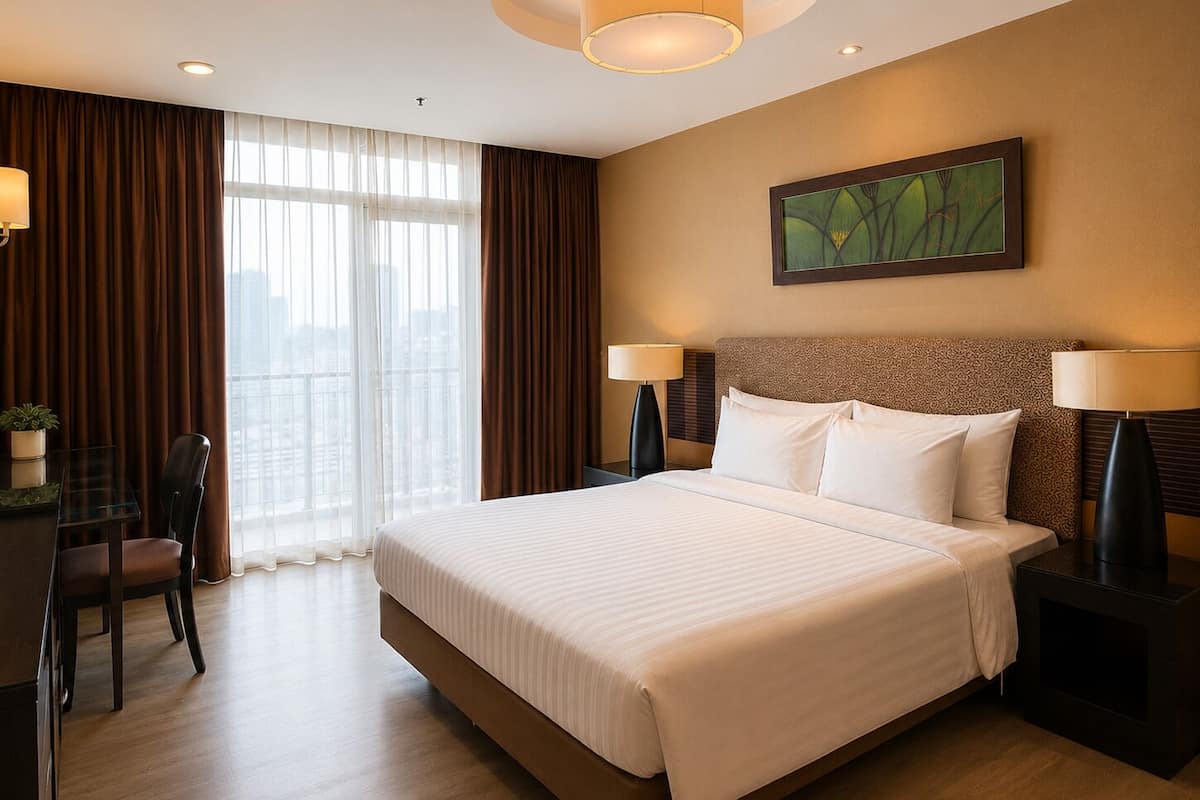Two Bedroom Deluxe Suites | Tallelokero huoneessa, työpöytä, silitysrauta/-lauta, ilmainen Wi-Fi