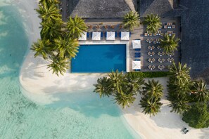 2 outdoor pools, open 6:00 AM to 8:00 PM, pool umbrellas, pool loungers - Vilamendhoo Island Resort & Spa (Vilamendhoo Island)