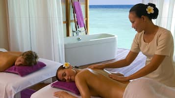 Couples treatment rooms, body treatments, facials, Ayurvedic treatments