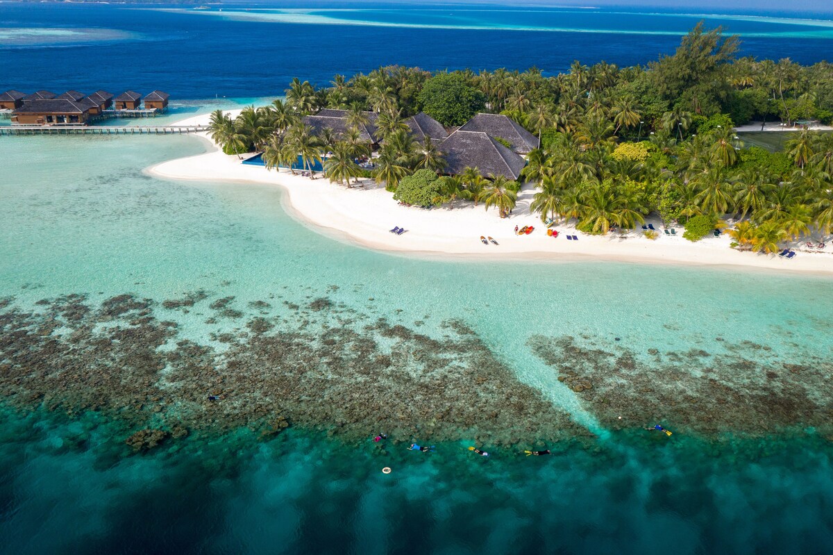 On the beach, white sand, beach towels, windsurfing