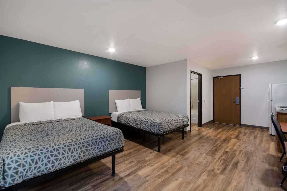 Standard Room, 2 Double Beds, Non Smoking | Desk, iron/ironing board (on request), WiFi (free), alarm clocks