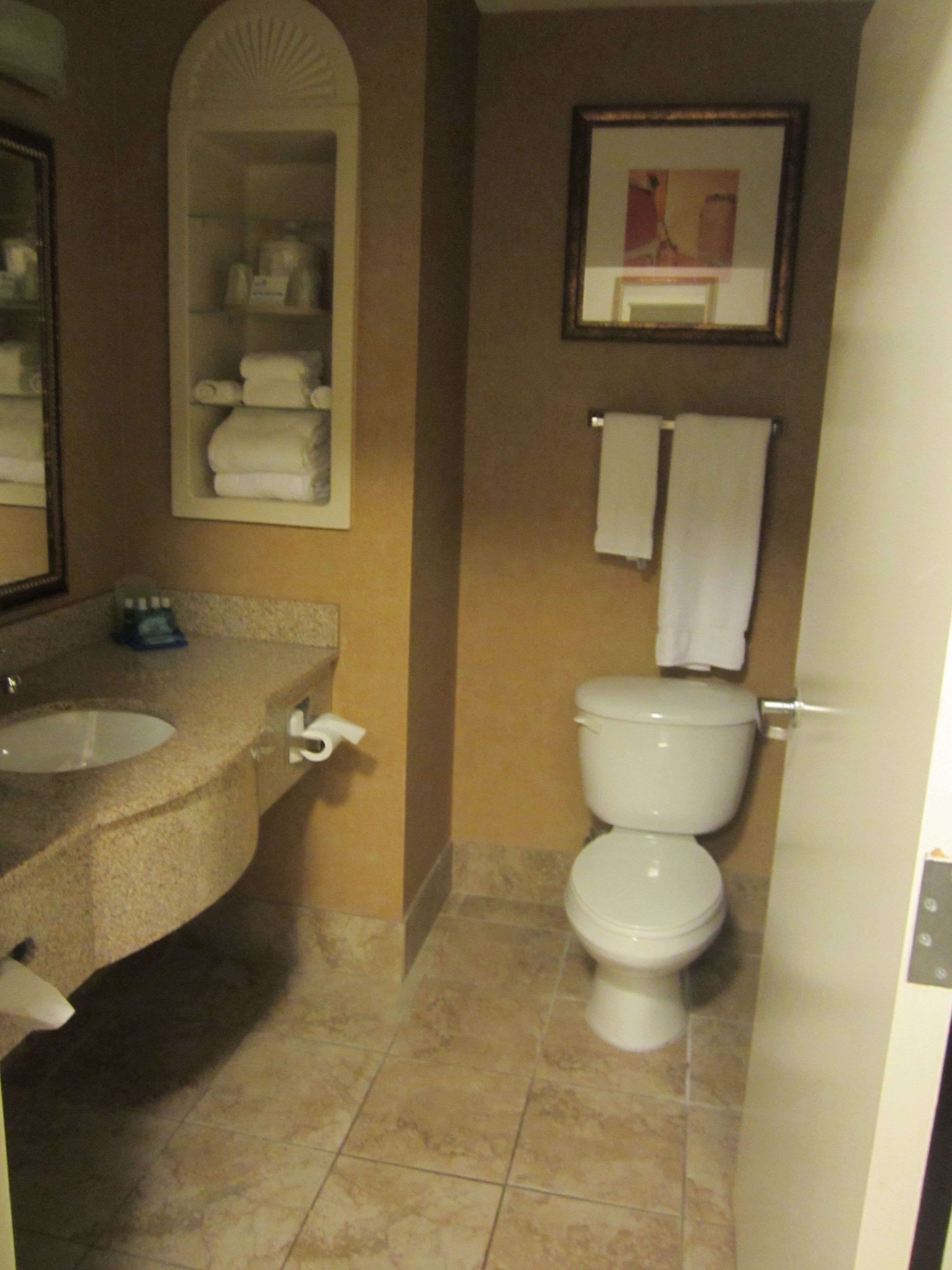 free toiletries, hair dryer, towels