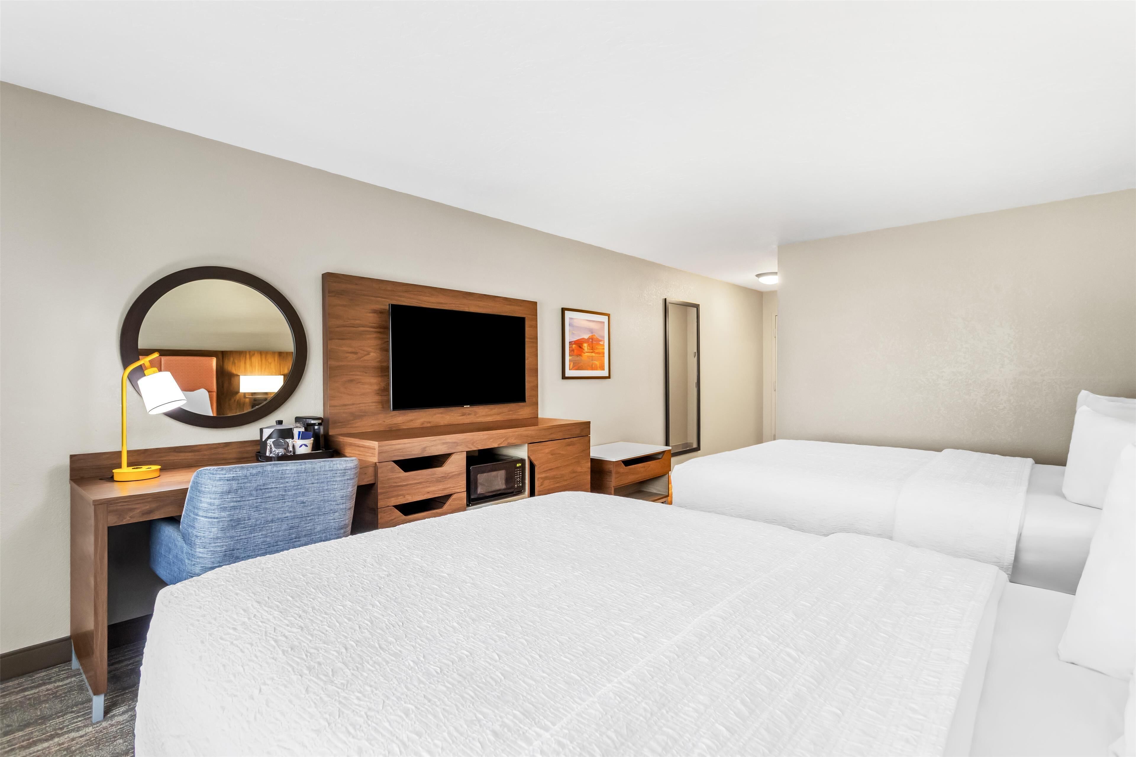 room, 2 queen beds, non smoking | in-room safe, iron/ironing board, free wifi, alarm clocks