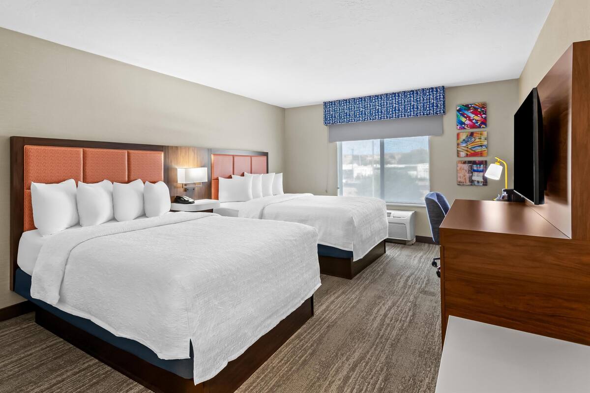 room, 2 queen beds, non smoking | in-room safe, iron/ironing board, free wifi, alarm clocks