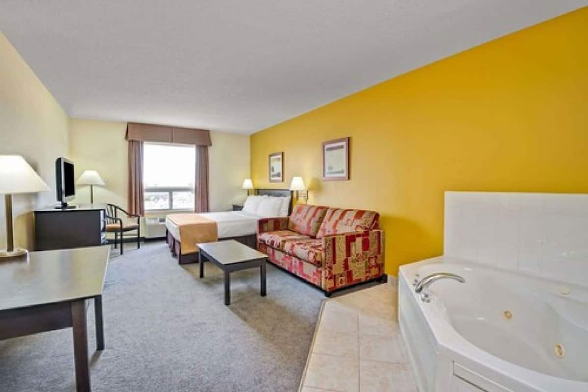 Desk, blackout drapes, iron/ironing board, free WiFi