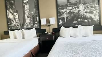 Desk, blackout curtains, iron/ironing board, free WiFi