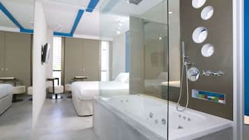 Hair dryer, bidet, towels