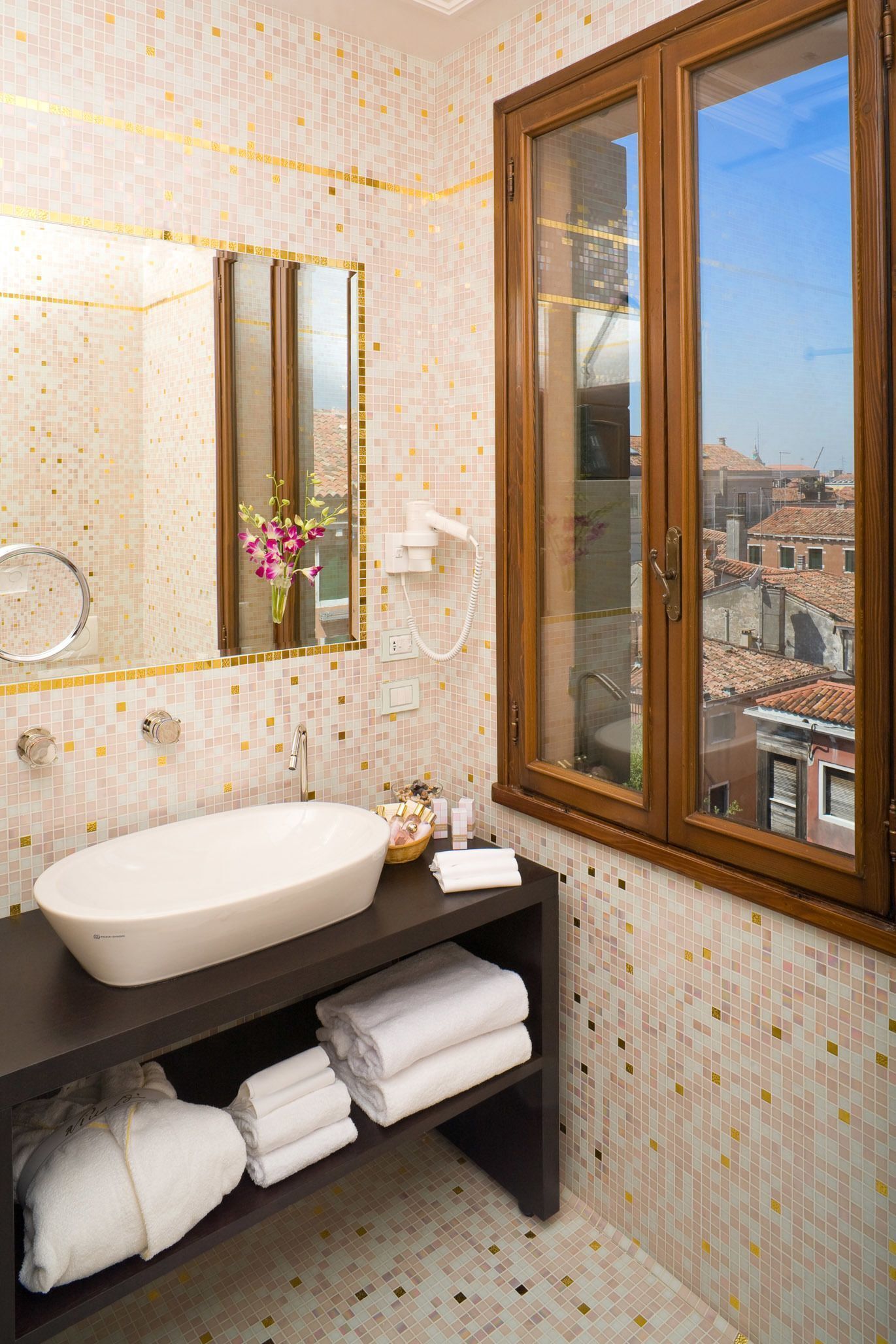 Bathroom | Shower, rainfall showerhead, designer toiletries, hair dryer