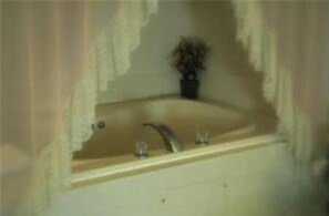 Combined shower/tub, free toiletries, hair dryer
