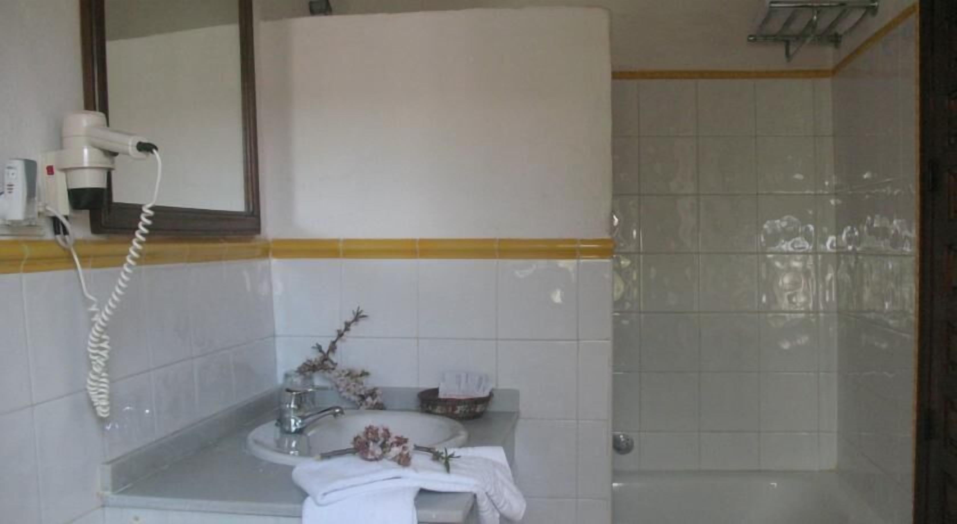 free toiletries, hair dryer, towels