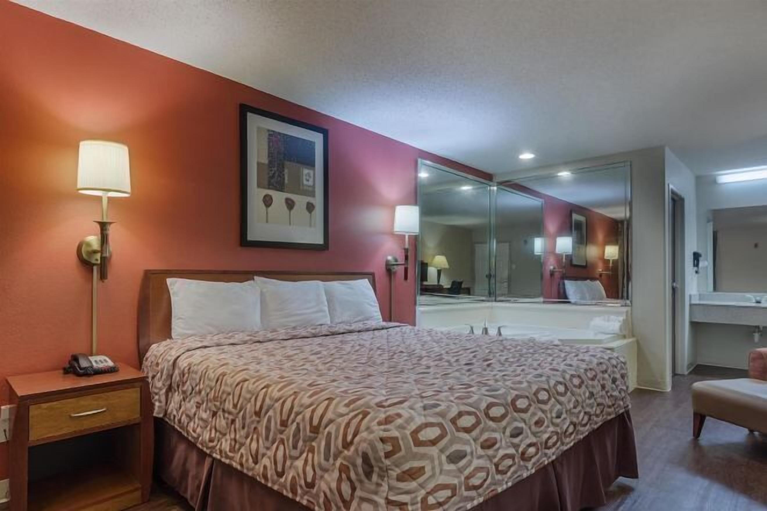 Desk, blackout drapes, iron/ironing board, free WiFi