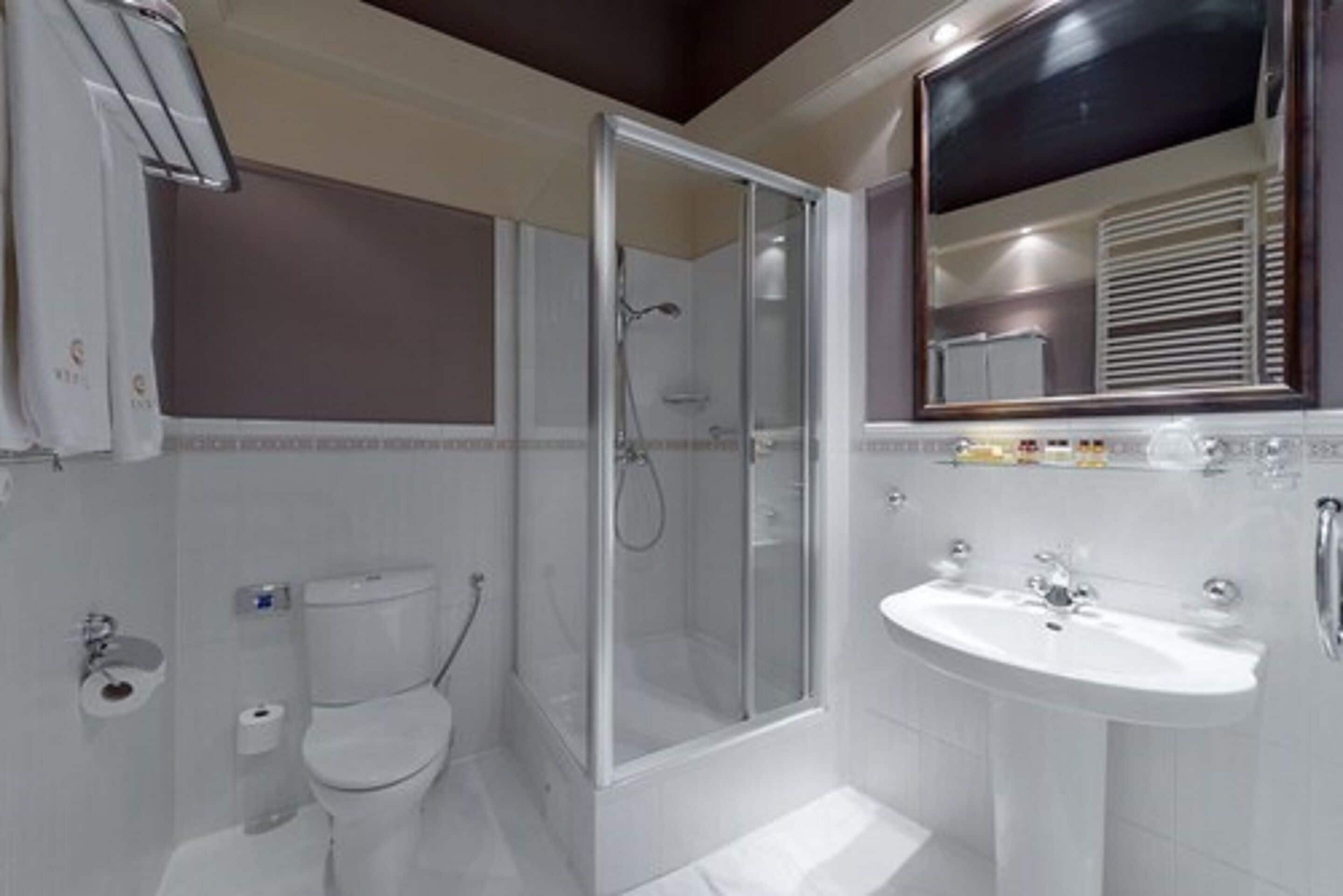 standard double room | bathroom | combined shower/bathtub, free toiletries, hair dryer, bathrobes