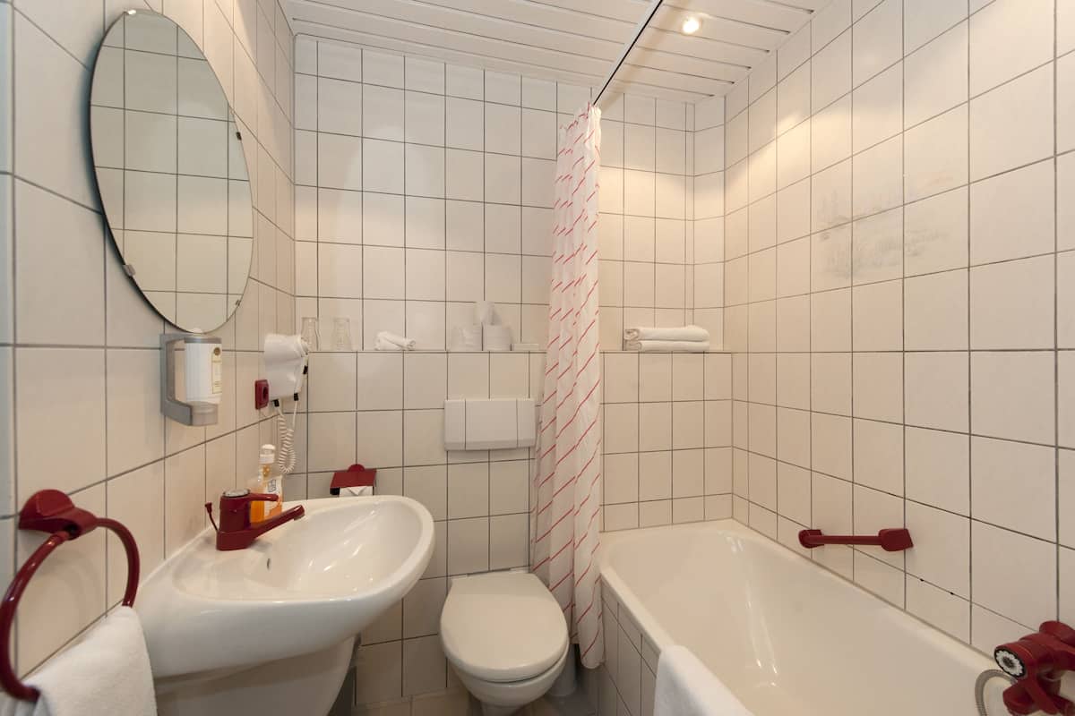 free toiletries, hair dryer, towels