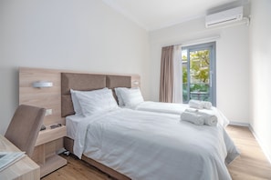 Chambre Double ou avec lits jumeaux, balcon | Draps en coton égyptien, literie de qualité supérieure