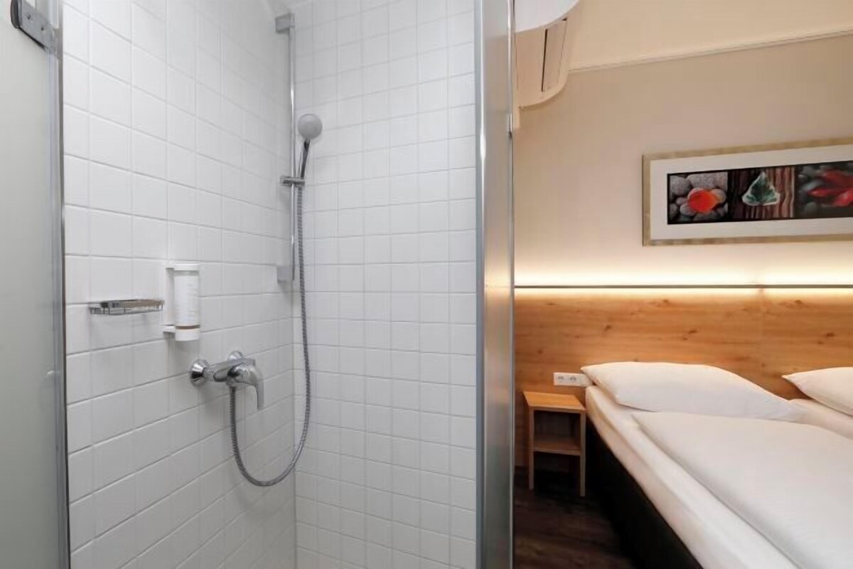 Bathroom | Shower, hair dryer, towels, soap