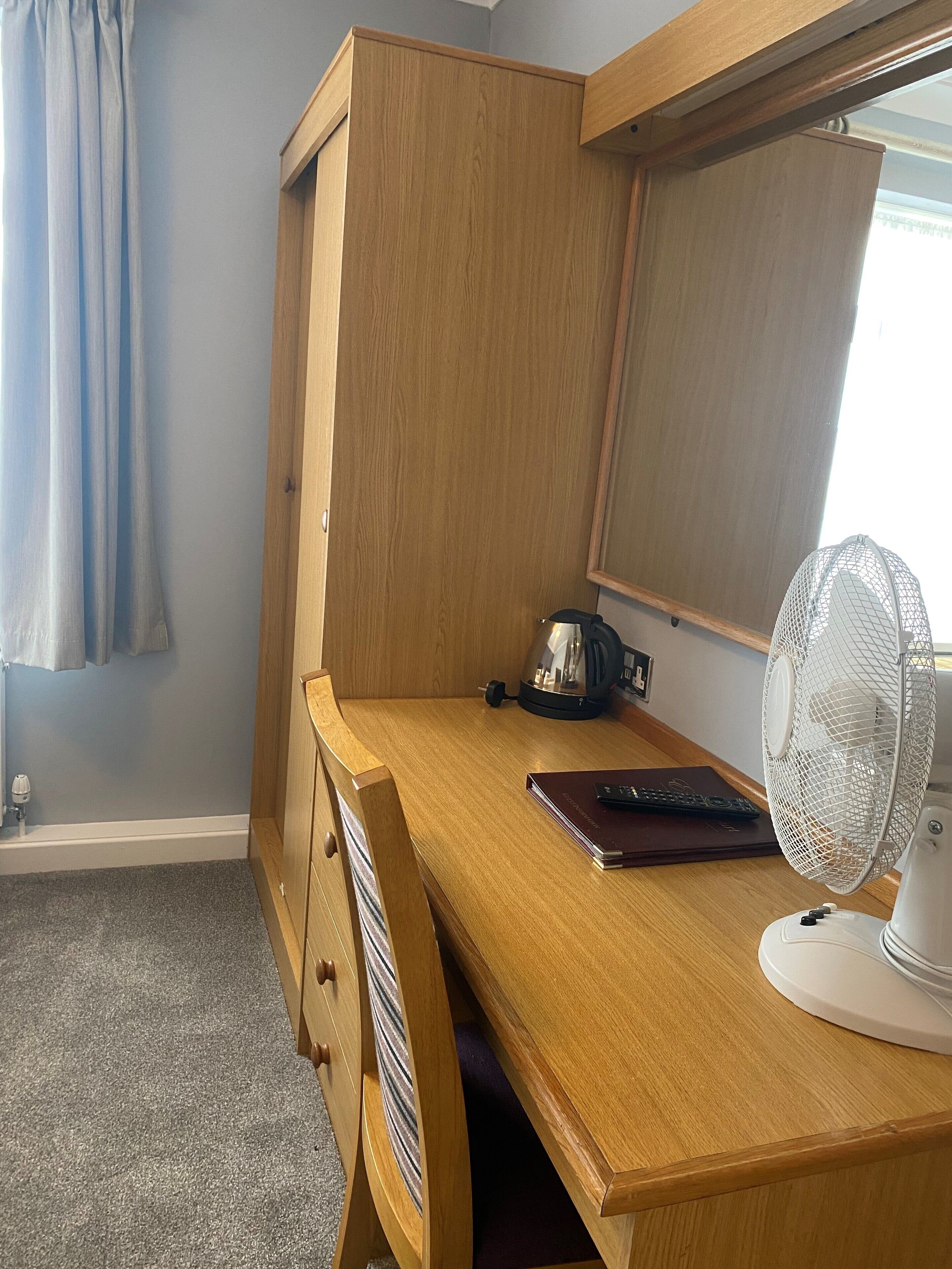 small twin room | 1 bedroom, desk, laptop workspace, iron/ironing board