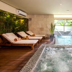Outdoor treatment area, hydrotherapy, facials, massages