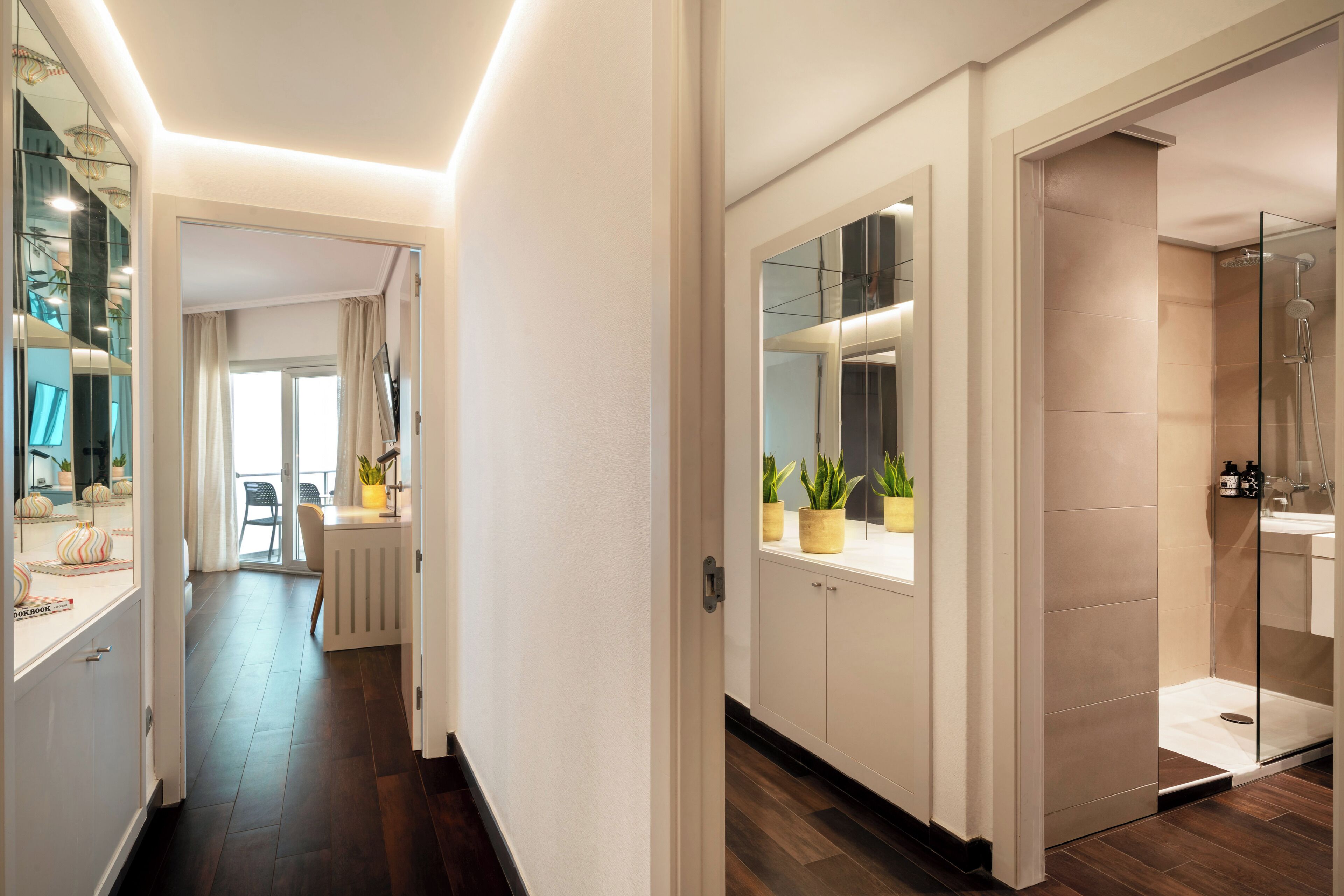 Premium bedding, down comforters, memory foam beds, minibar