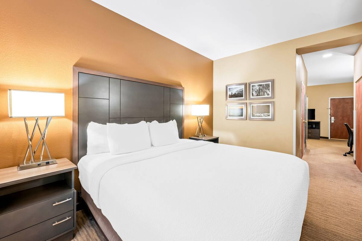 Deluxe Suite, 1 Bedroom, Accessible, Non Smoking (Family, Mobility) | Premium bedding, desk, laptop workspace, iron/ironing board