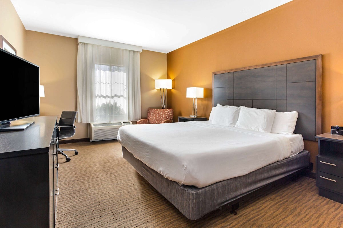 Kamer, 1 kingsize bed, toegankelijk voor mindervaliden, niet-roken (Mobility) | Luxe beddengoed, een bureau, een laptopwerkplek