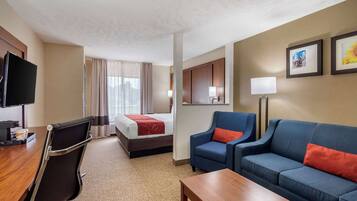 Suite, Non Smoking | Premium bedding, desk, blackout curtains, iron/ironing board
