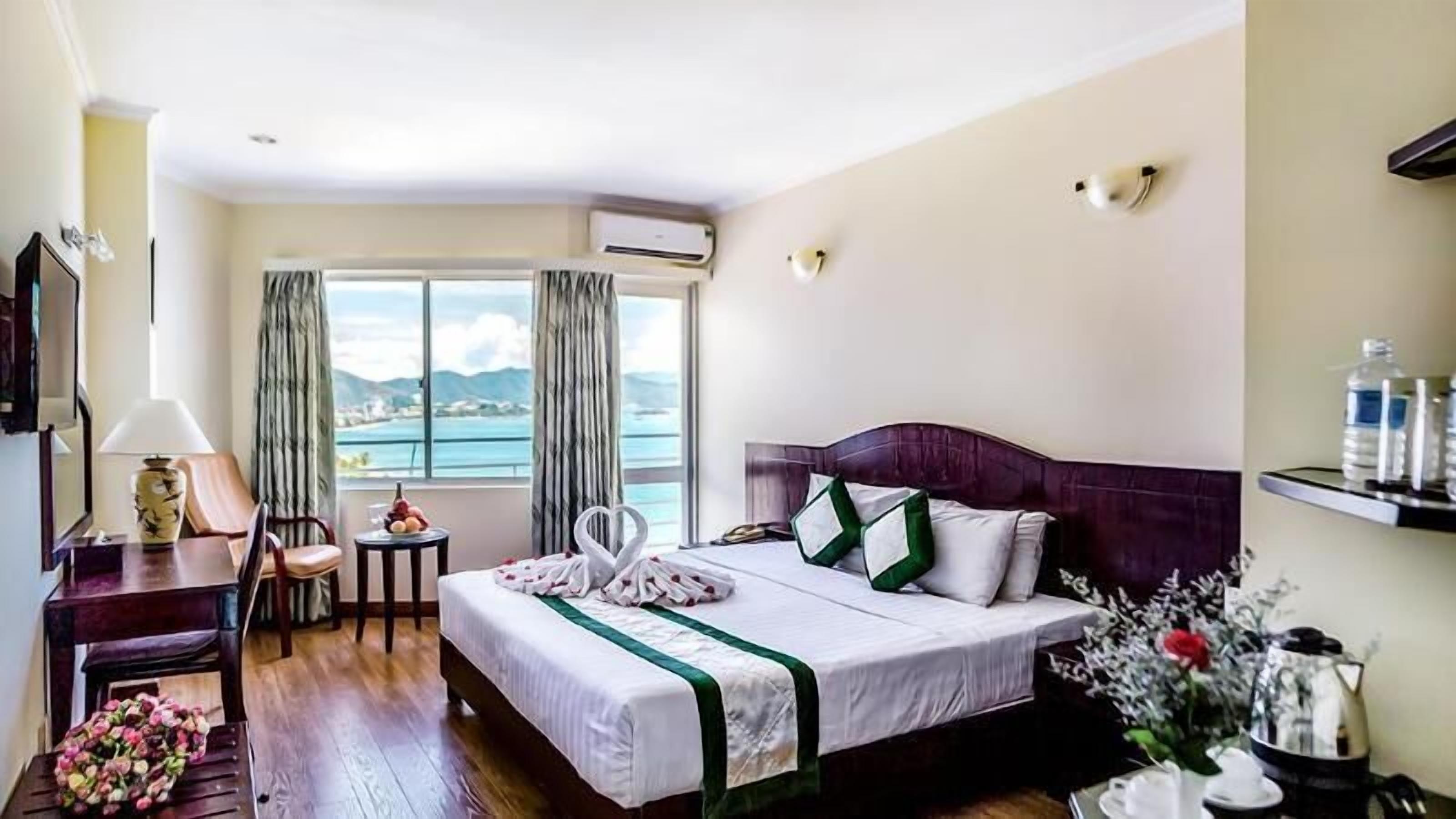 Memory-foam beds, minibar, in-room safe, desk