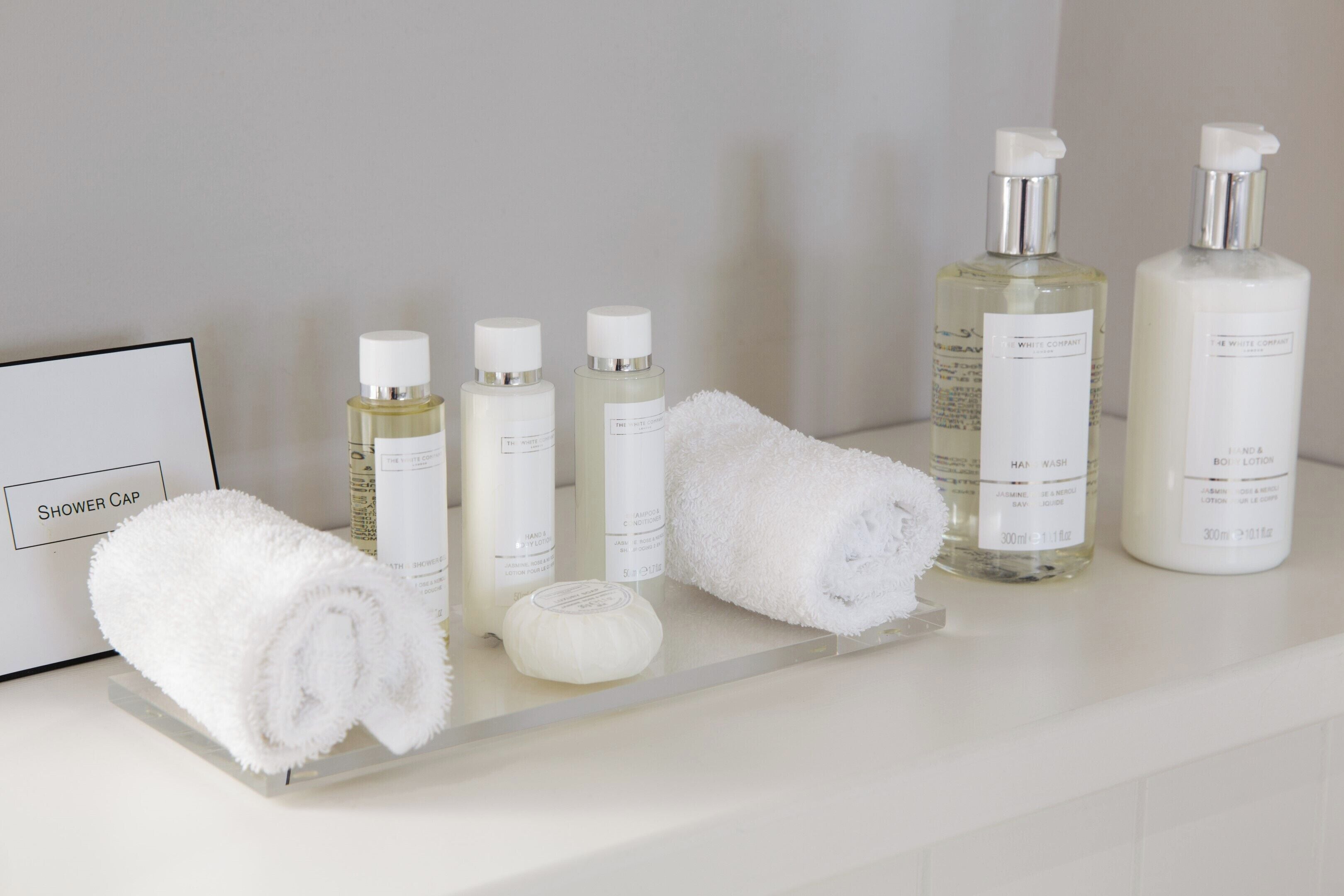 free toiletries, hair dryer, bathrobes, towels