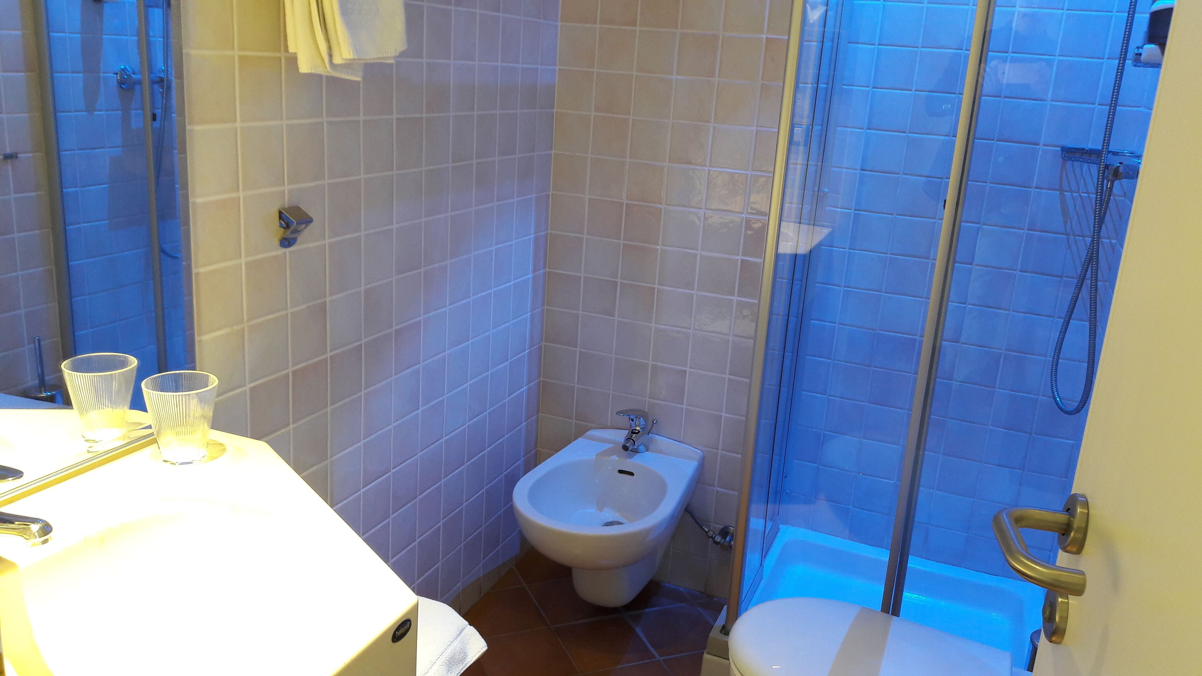 shower, free toiletries, hair dryer, bathrobes