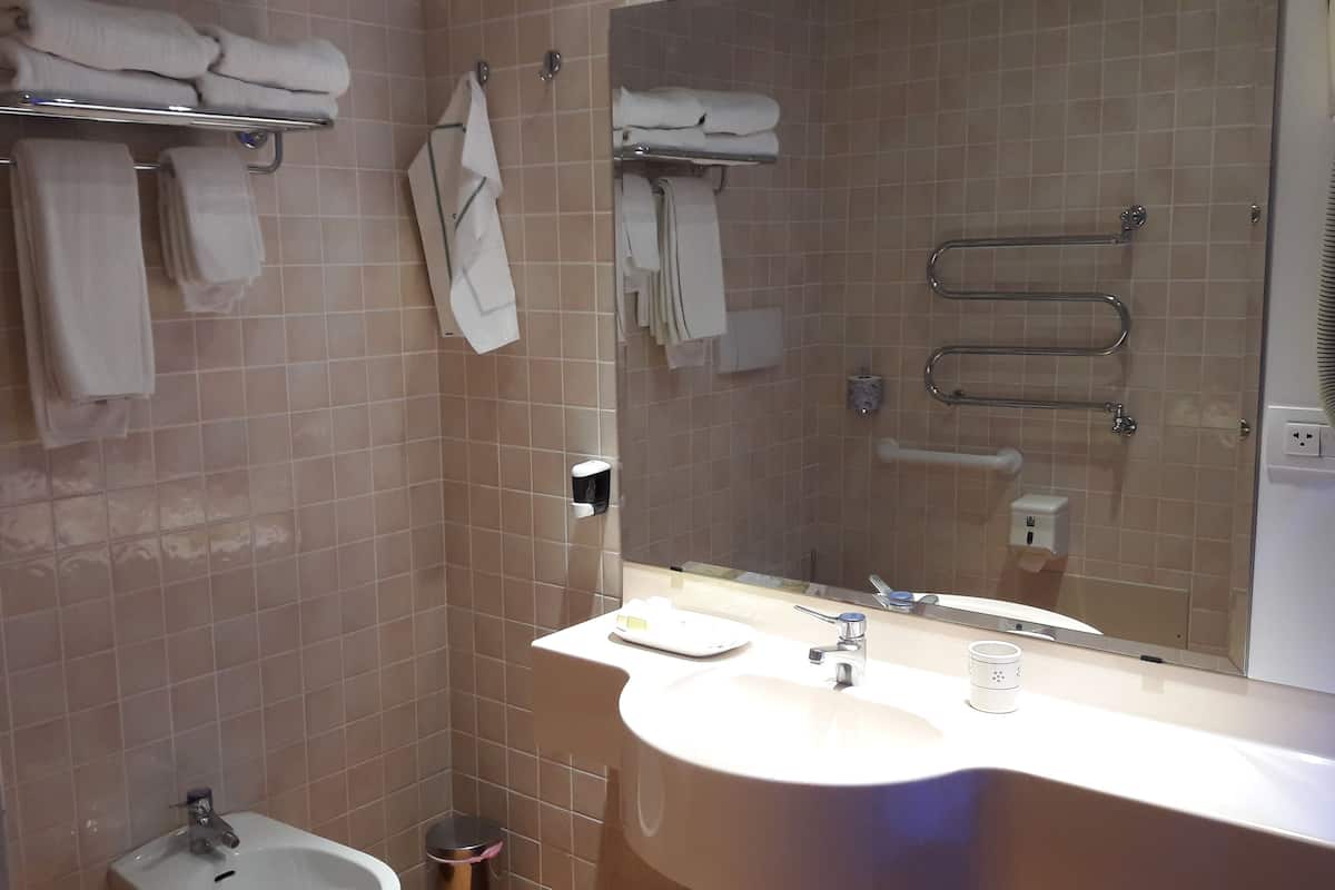triple room | bathroom | shower, free toiletries, hair dryer, bathrobes