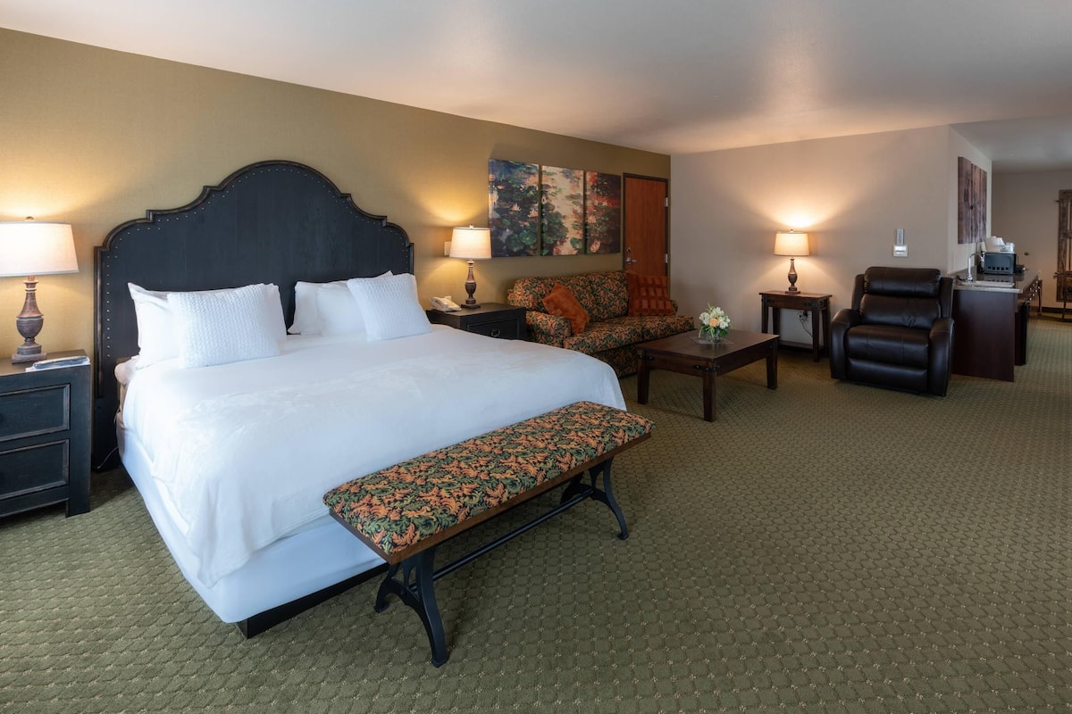 Suite, 1 King Bed with Sofa bed, Accessible, Non Smoking | 1 bedroom, desk, laptop workspace, blackout drapes