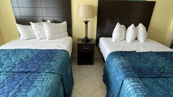 Standard Room, 2 Double Beds, Pool View | Iron/ironing board, free WiFi