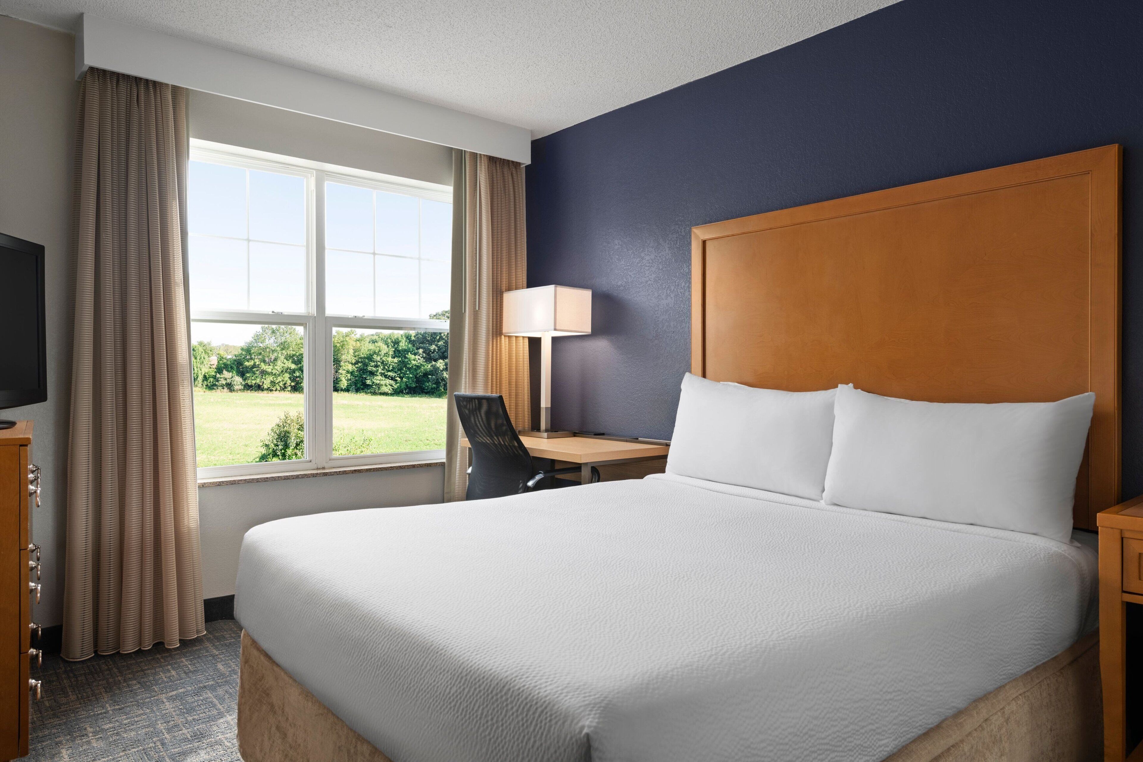 premium bedding, individually furnished, desk, laptop workspace