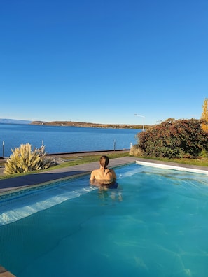 Indoor pool, pool loungers, lifeguards on site