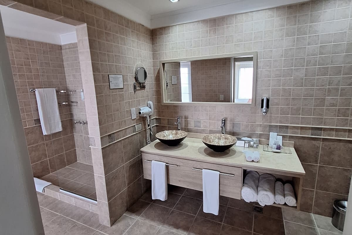 shower, free toiletries, hair dryer, bathrobes