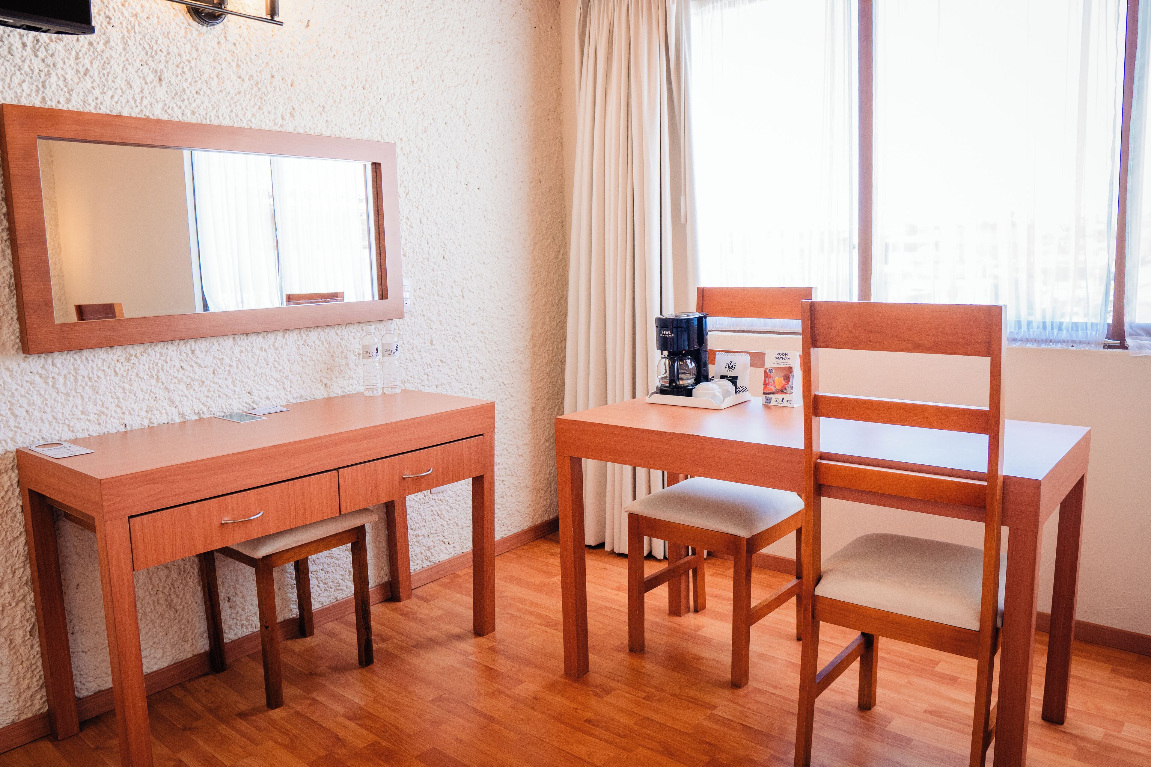 standard room, 2 double beds | 1 bedroom, in-room safe, desk, bed sheets