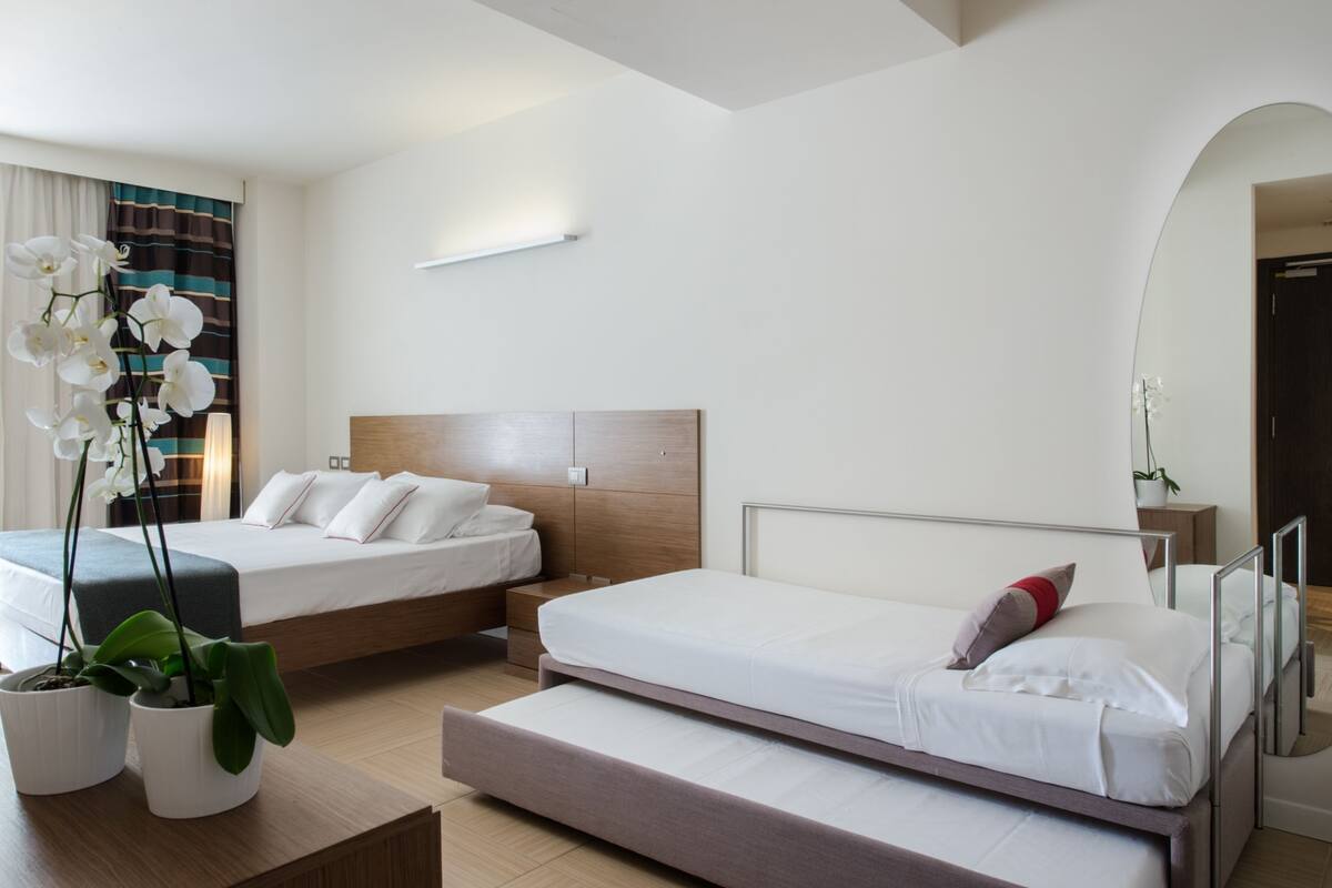Triple Room, Partial Sea View (Spa Access & Kit and Beach Amenities) | Premium bedding, minibar, in-room safe, desk