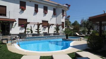 Piscina stagionale all'aperto, lettini