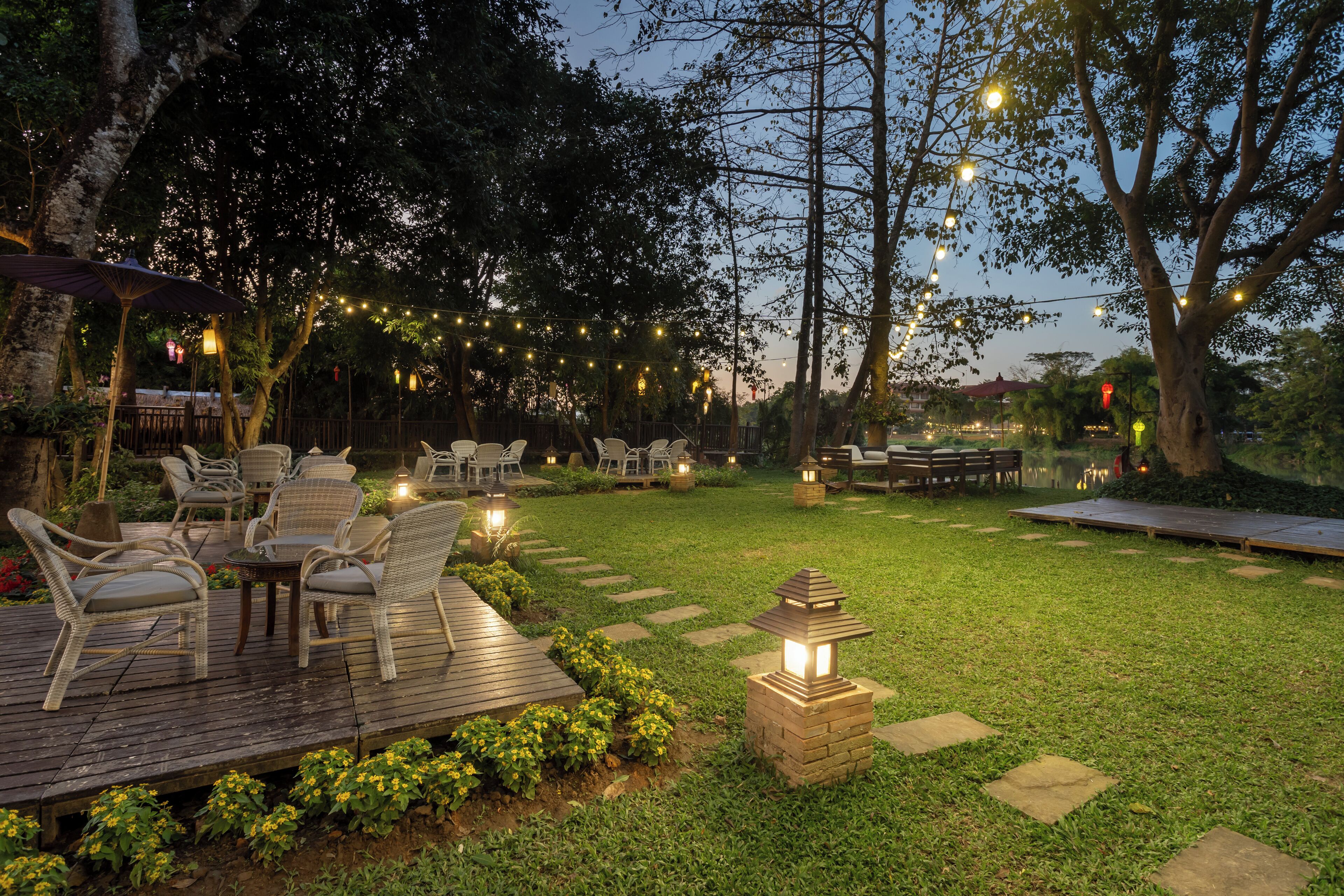 Outdoor banquet area