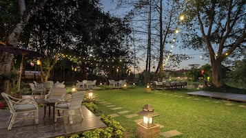 Outdoor banquet area