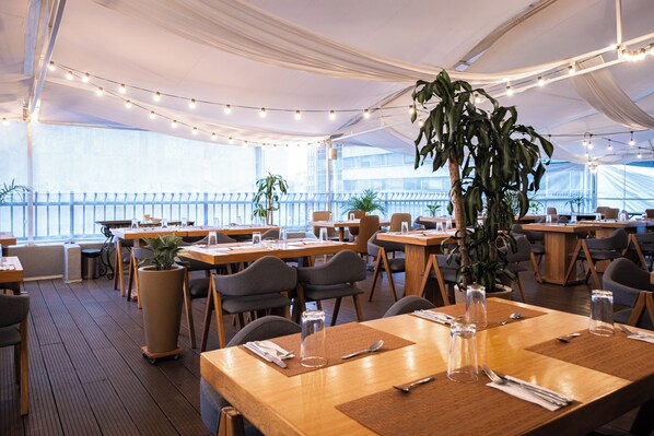 Outdoor banquet area