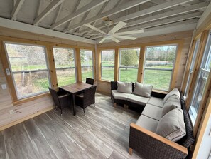 Cottage, 2 Bedrooms, Fireplace, Lake View | Terrace/patio - Eden Village Motel & Cottages (Bar Harbor)