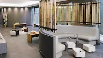 Sauna seca, sauna a vapor, 2 salas de tratamento