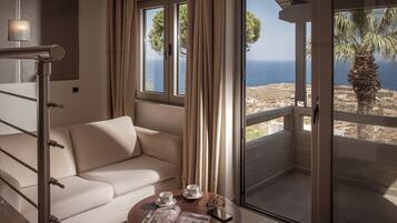 Deluxe-sviitti, merinäköala | Italialaiset Frette-lakanat, ylelliset vuodevaatteet