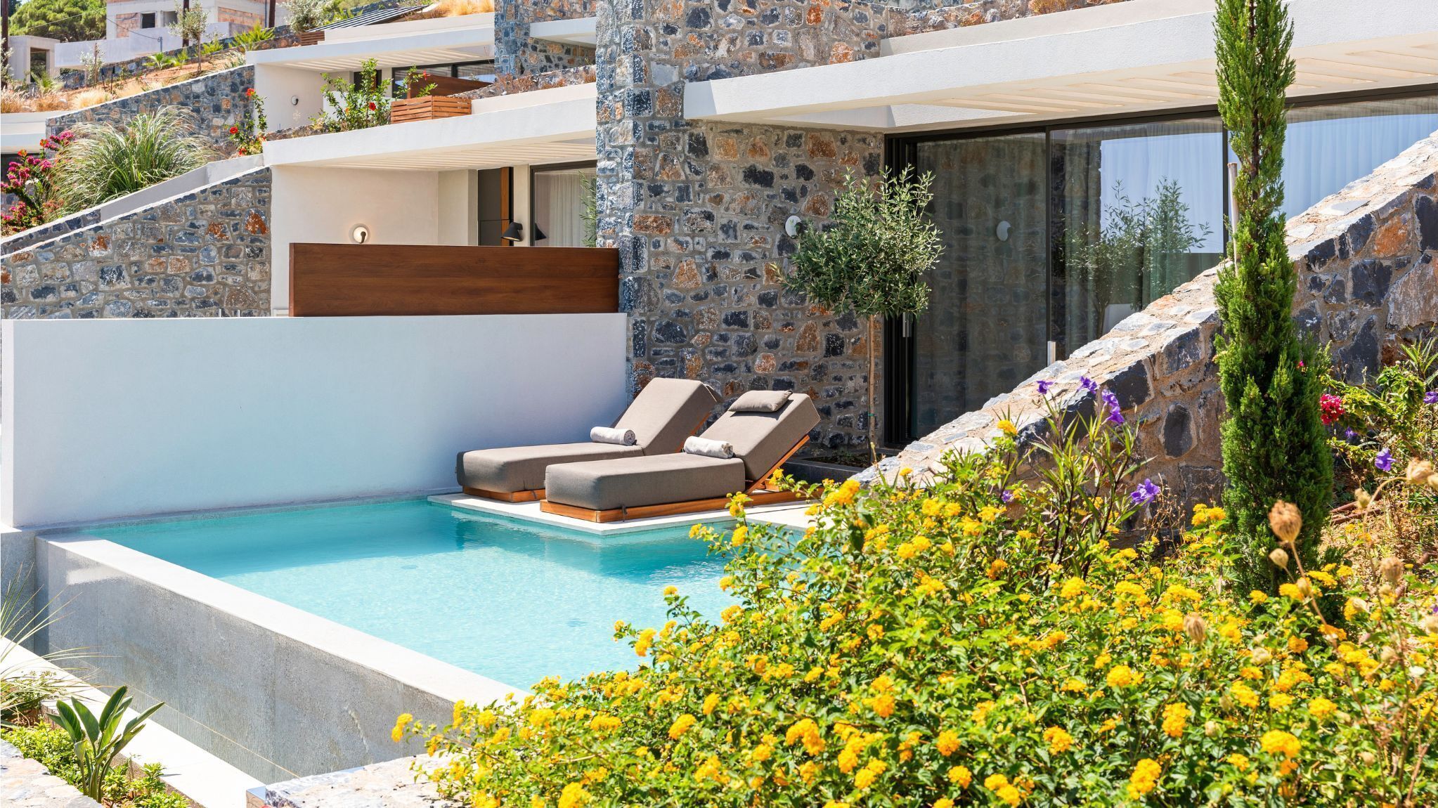 Cave Suite Private Pool, Garden View | Draps italiens Frette, literie de qualité supérieure, surmatelas