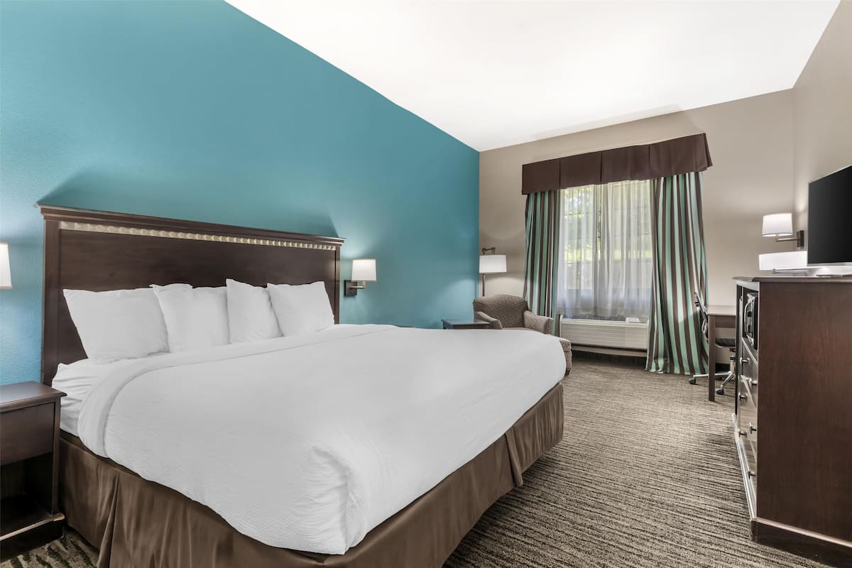Standard Room, 1 King Bed, Non Smoking, Refrigerator & Microwave | 1 bedroom, iron/ironing board, free WiFi, bed sheets