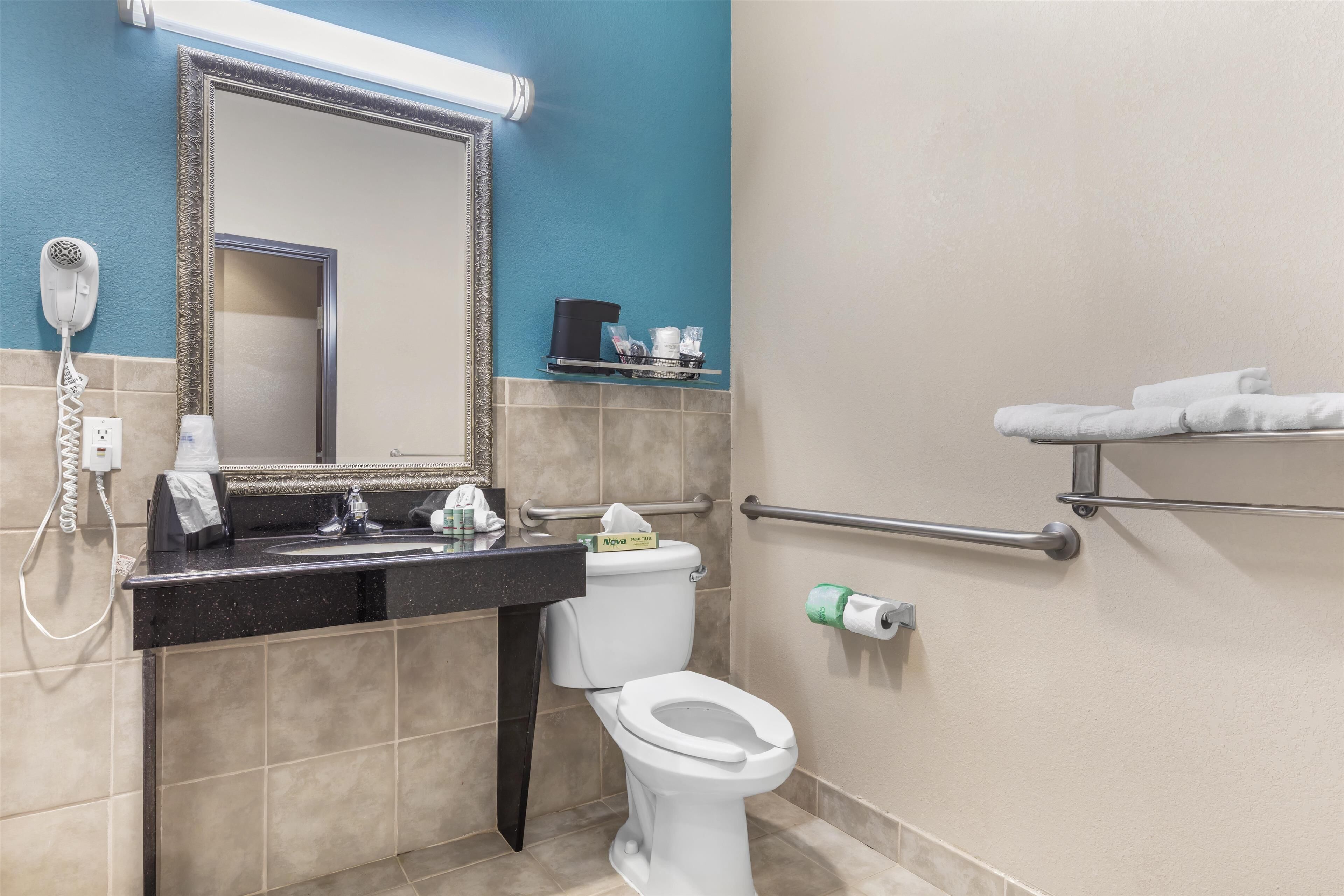 suite, 1 king bed, accessible, jetted tub | bathroom | free toiletries, hair dryer, towels, toilet paper