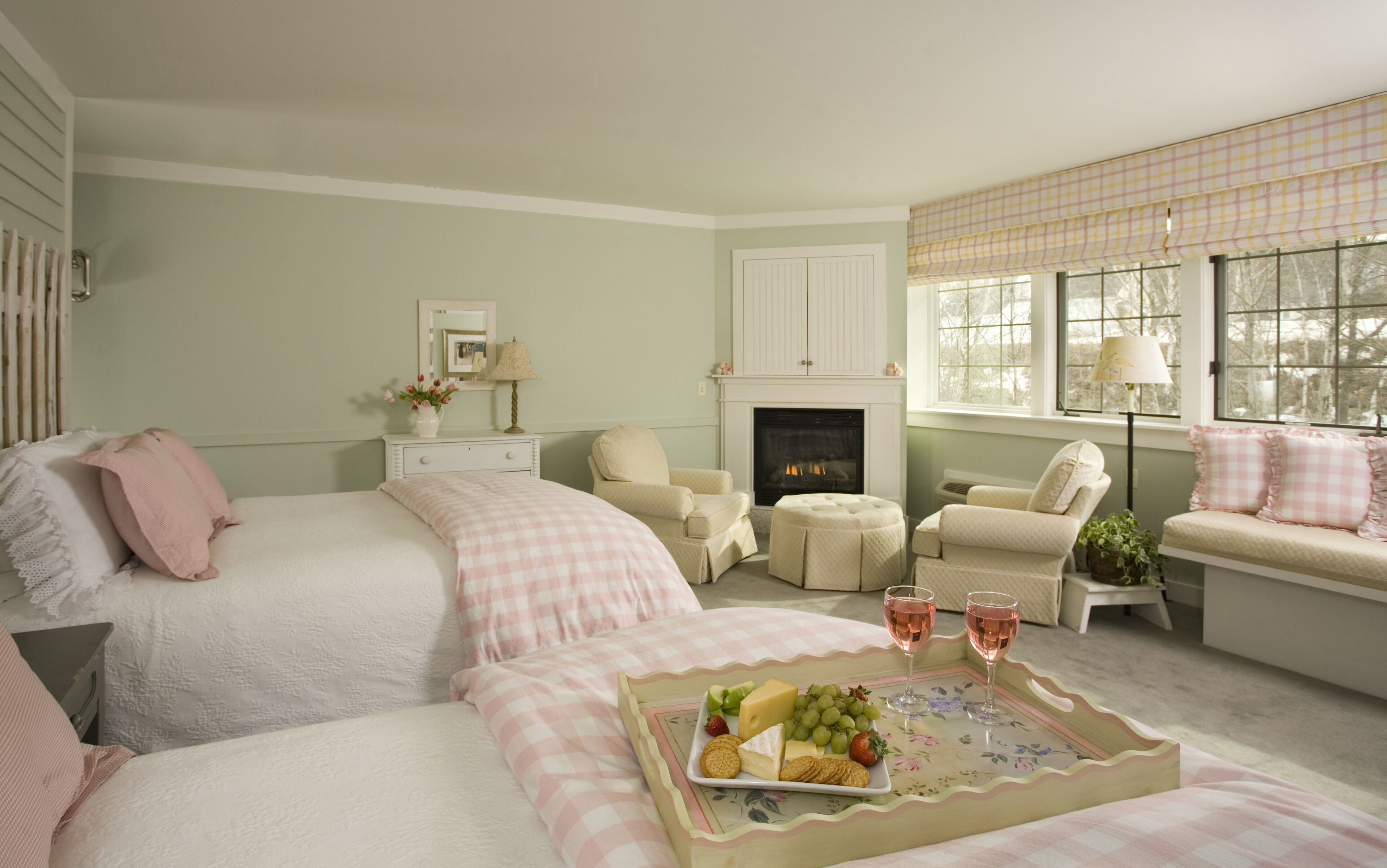 standard room, 2 queen beds, fireplace | 1 bedroom, premium bedding, down duvets, individually decorated