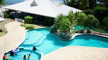 2 outdoor pools, open 8:00 AM to 7:30 PM, sun loungers