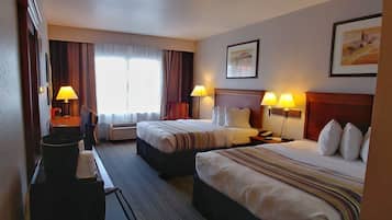 1 bedroom, desk, blackout drapes, iron/ironing board