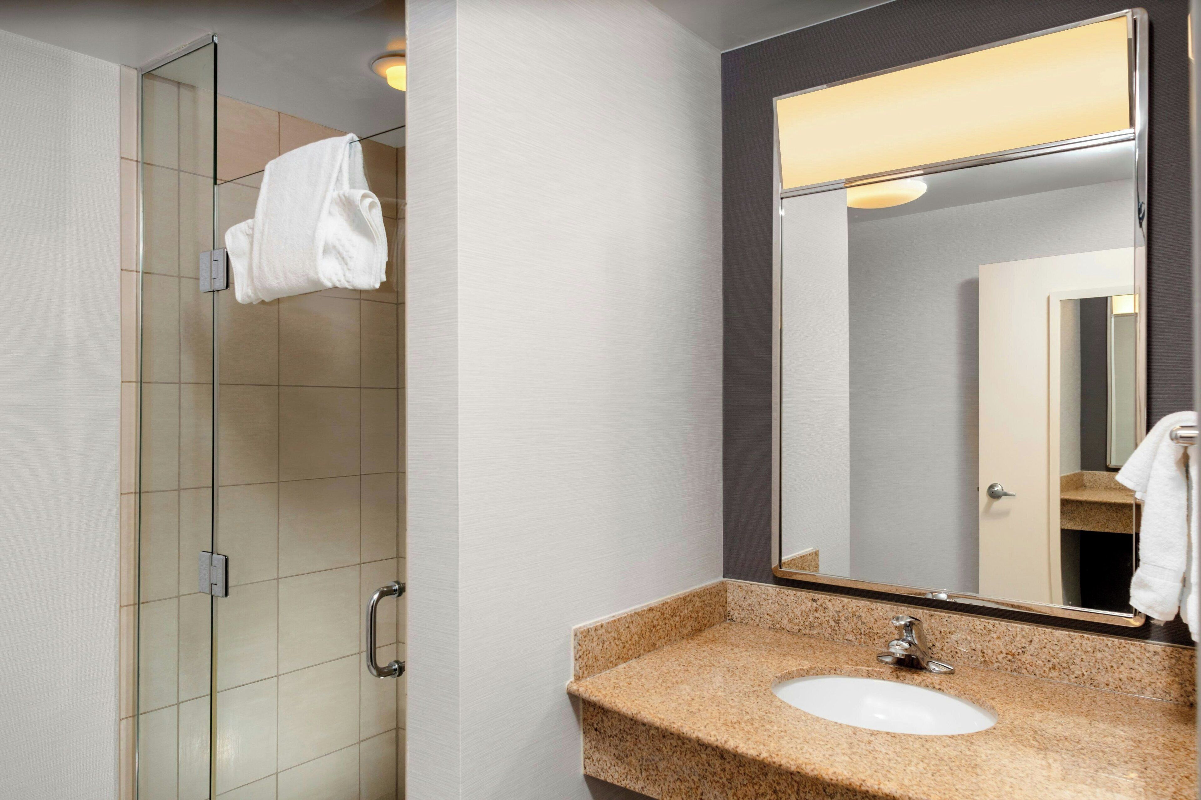 room | bathroom | eco-friendly toiletries, hair dryer, towels